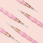 GZMAYUEN 5Pcs 7/9/11/15/25mm Pinceau Nail Art Ongles Professionnel Couleur Rose, Pinceaux Liner Ultra Fin, pour Gel, Peinture Ac