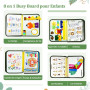 Française Busy Board Jouet Montessori 2 Ans, 8 in 1 Jeux Montessori Éducatif Jouets d'Activité et de Développement, Jeux Avion V