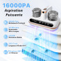 UCerdveos 1000W Aspirateur Matelas Anti Acariens sans Fil 26Kpa avec Capteur d'Humidité, UV-C, Filtre HEPA Lavable, Brosse Rotat