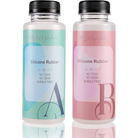 SANAAA Silicone Liquide pour Moulage, Caoutchouc de Silicone NON Toxique pour la Fabrication de Moules Bricolage Manuel Rapport 