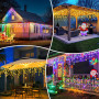 Guirlande lumineuse solaire - 30 m - 660 LED - Étanche IP65 - Avec 8 modes et minuterie et mémoire - Éclairage de Noël extérieur