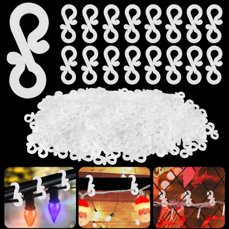 LIMITADA 120 Pcs Crochet de Gouttière Guirlande en S, Crochet pour Guirlande Lumineuse Noël, Crochet Guirlande Extérieur, Accroc
