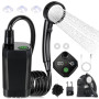 Spopal Kit Douche de Camping, Douche Portable,Pompe de Douche Électrique Rechargeable,Imperméable, avec Afficheur Intelligent et
