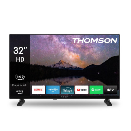 THOMSON 32 Pouces (80 cm) HD LED Fire Smart TV avec Commande vocale Alexa, AirPlay, Triple Tuner (Câble-Satellite-Antenne), Blue