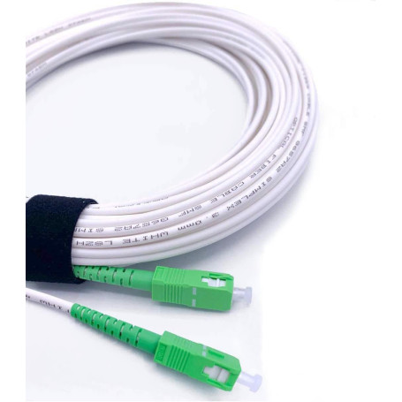 Elfcam® - Câble/Rallonge Fibre Optique (Orange SFR Bouygues) - Jarretière Simplex Monomode SC-APC à SC-APC - Blindage et Connect
