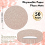 Lot de 50 Sets de Table en Papier Ronds Pailleté Or Rose, Sets de Table jetables Ronds, 35 cm, Décoratifs pour Fête, Vacances, M