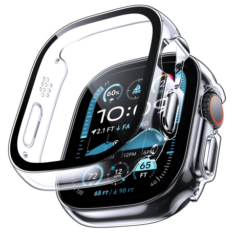 TAURI 2 Pièces PC Coque Compatible avec Apple Watch Ultra 3/2/1 49mm, Protection écran Dur Ultra Mince [Sensible au Toucher] en 