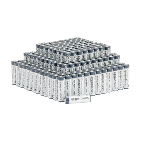 Amazon Basics Lot de 150 piles alcalines industrielles AA, 1,5 V, durée de conservation de 5 ans