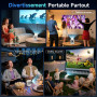 Kimwood Vidéoprojecteur Portable, [App intégrée] Mini Projecteur Video FHD 1080P avec Haut-parleur HiFi &Focale Ultra Courte Rét