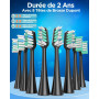 Brosse À Dent Électrique Soniques Adulte avec 8 Têtes - Brosse A Dent Sonique Adulte avec Étui de Voyage, 5 Modes, Étanche IPX7,