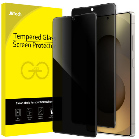 JETech Protection D'écran Anti-Espion pour Samsung Galaxy S25 Ultra 5G, Film Verre Trempé, Compatible ID d'Empreinte Digitale, L