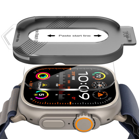Diruite 2 Pièces Verre Trempé pour Apple Watch Ultra 3/2/1 49mm Protection Écran,HD Anti-Rayures Protecteur D'écran pour iWatch 
