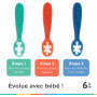 Nuby Ensemble de premières cuillères pour bébé - Silicone - Facile à saisir et tenir - 3 Pack - 6 plus Mois