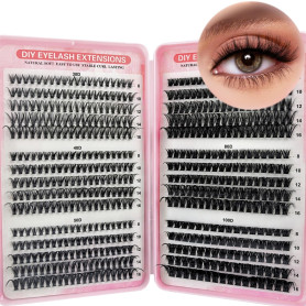 KEYRI 580 Pièces Faux Cils Individuel 30-40-50-60-80-100D Curl Extension Cils pour l'extension de Cils à Domicile Kit Faux Cils 