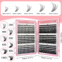 KEYRI 580 Pièces Faux Cils Individuel 30-40-50-60-80-100D Curl Extension Cils pour l'extension de Cils à Domicile Kit Faux Cils 