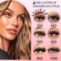 KEYRI 580 Pièces Faux Cils Individuel 30-40-50-60-80-100D Curl Extension Cils pour l'extension de Cils à Domicile Kit Faux Cils 