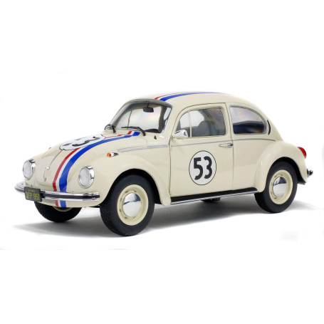Solido- Aucun Volkswagen Beetle 1303 Herbie-1974-Echelle 1/18, 421184040, Beige, 22 X 8,5 X 11
