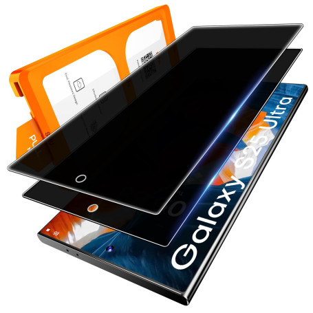 LϟK 2 Pièces Verre Trempé pour Samsung Galaxy S25 Ultra Ecran Anti Espion, Installation Automatique 0 Poussière & Bulles