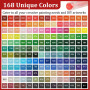 Gelanty Feutre Acrylique, 168 couleurs Acrylic Paint Marker avec embout pinceau flexible, liquide direct marqueur acrylique, feu