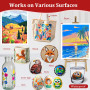 Gelanty Feutre Acrylique, 168 couleurs Acrylic Paint Marker avec embout pinceau flexible, liquide direct marqueur acrylique, feu