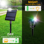 T-SUN Spot Solaire Extérieur 4 EN 1 Lampe Solaire Exterieur Couleur 2 Modes d'Éclairage RGB Lumière Solaire de Jardin Etanche IP