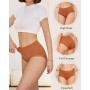 Sth Big Culotte Femme Haute Taille Slip Respirant Doux et Confortable sans Coutures Hipster Brésilien Dentelle sous-vêtements Mu