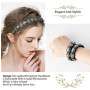 Comius Sharp 6 Pièce Strass Bandeaux Élastiques Bohême Elastiques Bandeaux avec Cristal Strass Bijoux Bandes pour Femmes Cheveux