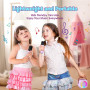 Cadeau Fille 3 4 5 6 7 8 9 10 Ans, Micro Karaoke Enfants avec 2 Micro sans Fil, Microphone sans Fil pour Enfant Jouet Fille - Ca