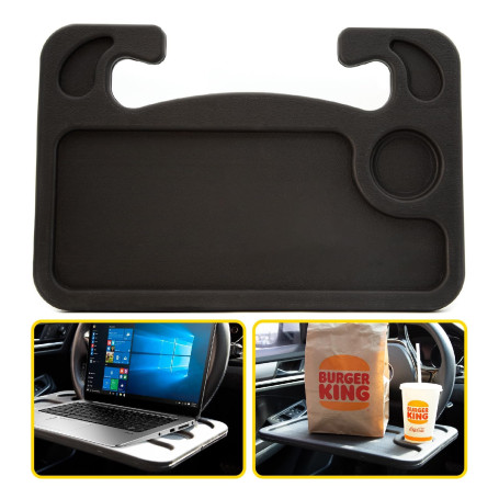 Cutequeen Plateau repas et ordinateur portable pour voiture Gris Noir