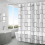Rideau Douche Anti Moisissure, Rideau de Douche 200x200, PEVA Rideaus Baignoire Séchage Rapide, Shower Curtain avec 16 Crochets,