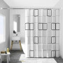 Rideau Douche Anti Moisissure, Rideau de Douche 200x200, PEVA Rideaus Baignoire Séchage Rapide, Shower Curtain avec 16 Crochets,