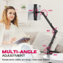 ULANZI Support Tablette Lit, Rotatif à 360°, Bras en Aluminium pour iPad, iPhone, Mini, Pro, Air