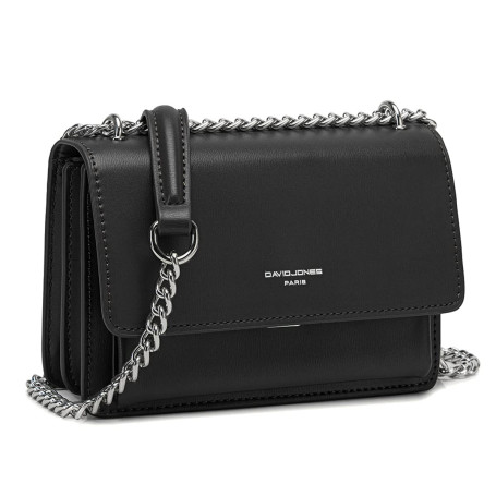 David Jones - Petit Sac Bandoulière Femme Mini Pochette Téléphone Portable Cuir PU Rigide à Main Chaînes Porté Epaule Besace Rec