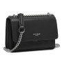 David Jones - Petit Sac Bandoulière Femme Mini Pochette Téléphone Portable Cuir PU Rigide à Main Chaînes Porté Epaule Besace Rec