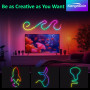 Kangtaixin Neon Ruban LED 3m, RGB Bande LED avec Contrôle APP Contrôle, Flexible Étanche Découpable Synchronisation Musicale Ban