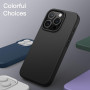JETech Coque Silicone pour iPhone 15 Pro 6,1 Pouces, Protection Complète du Corps au Toucher Soyeux, Étui Housse Anti-Chocs (Noi