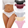 ALL OF SHE Lot de 6 sous-vêtements Femme Dentelle Coton Lingerie Sexy Hipster Panties Femme Respirant Underwear Slip Doux Multip