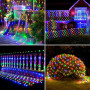 GHONLZIN LED Solaire Guirlande Lumineuse, 2x3M Guirlande Lumineuse Filet, 192 LEDs 8 Modes Étanche Extérieure Maille Lumineuse a