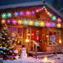 Fohil Guirlande Lumineuse Exterieur Solaire, 12M 100 LED Flocon de Neige Lumières de Noël Étanche 8 Modes Dècoration noël Exteri