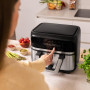 Cecotec Friteuse à Air sans Huile - 9L Séparable en 2 - Air Fryer Cecofry Dual 9000, 2850W, Diététique et Digitale, Panneau Tact