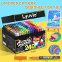 Lyuvie 90 Couleurs Feutre Acrylique, Acrylic Paint Brush Marker à Peinture à Base D'eau, Marqueur Peinture Acrylique pour Pierre