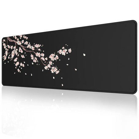 EFISH Tapis de Souris de Jeu (800 × 300 × 3 mm) étendu Grand Tapis de Souris à Bords Cousus,Base en Caoutchouc antidérapante,Noi