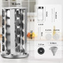 SXTIHD Carrousel à Épices en Acier Inoxydable avec Verres à Épices Ronds 20 * 100ml, Porte Épices Cuisine Rotatif, Étiquette en 