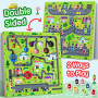 Labyrinthe magnétique 2 en 1 pour Voiture - Tableau de comptage magnétique Alphabet - Puzzle en Bois Double Face - Jouet préscol