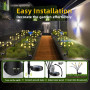 SCNNC Lampes Solaires Lucioles Exterieures Jardin, 8 LED Lumière Solaire Extérieure Luciole IP65 Étanche Blanc Chaud, Firefly La