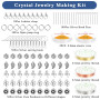 Knpwer 1600 Pcs+Kit Fabrication Bijoux avec Perles Cristal,28 Couleurs Perles Irrégulières en pierres Précieuses Naturelles pour