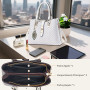 FORRICA Sac à Main Femme Sacs à Bandoulière Pendentif Exquis Sac Fourre Tout PU Cuir Dames Sac Portés Main pour Banquet Navette 