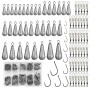 Set de Pêche 125 Pièces - Plombs, Emerillons, Hameçons pour Carpe, Mer, Truite - 5/10/15/20/30/40/50/60g