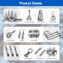 Set de Pêche 125 Pièces - Plombs, Emerillons, Hameçons pour Carpe, Mer, Truite - 5/10/15/20/30/40/50/60g