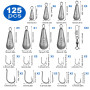 Set de Pêche 125 Pièces - Plombs, Emerillons, Hameçons pour Carpe, Mer, Truite - 5/10/15/20/30/40/50/60g